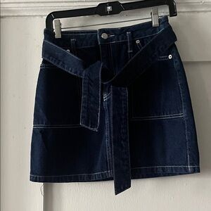 Topshop Dark Blue Mini Skirt
